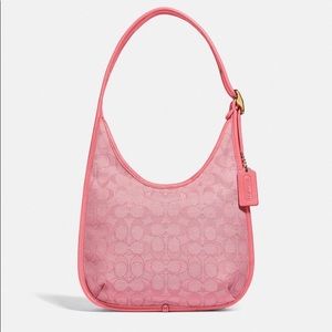 Coach Ergo Shoulder Bag In Signature Jacquard in Pink